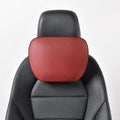 Genuine Leather Car Neck Pillow for headrest,Support Drive Seats Head Cushion,Real Cow Leather,11.8x7.5”,Plant-Based Polyester,Thickness & Height Adjustable,Inner Liner fillable(Wine,1p) by -----------------