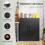 Letaya Metal Storage Cabinets with Lock, Small Locker Steel Cabinets, Adjustable Shelves 2 Doors for Home,Office, Warehouse,Garage(Black-36) - Image 4