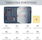 Leathario Portfolio Binder, Padfolio Organizer, 3 Ring Binder with Zipper - Image 3