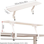 Clamp On Desk Organizer Shelf White, Above Desk Storage Extension Portable No Drill Required Bookcase Clamp Rack for Home Office Dorm Workstation and Study Space (White, 39.4x7.8 in) - Image 2