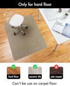 BARoyal Office Chair Mat for Hardwood Floor Under Desk Computer Rolling Chair Mat for Wood/Tile Floor Non-Slip Heavy Duty Desk Rug PVC Plastic Hard Floor Protector 45" x 53"(Linen) - Image 3