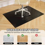 Black Office Chair Mat for Hardwood Floor, 48 x 72 in Desk Floor Protector - Image 3