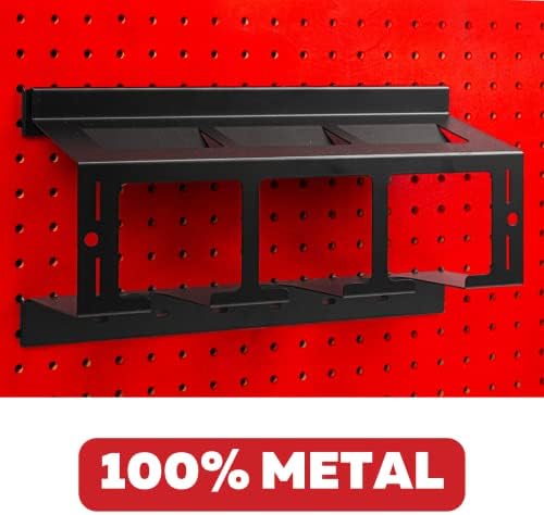 Heavy Duty Pegboard Drill Holder, 3 Drill Storage Rack with Hooks & Pegs - Image 4