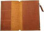 A5 Leather Journal Insert (5.8" x 8.3") – Handmade Leather Organizer Insert with Card Slots & Zipper Pocket, Refillable Notebook Insert for A5 Cover, Leather Journal Accessory, Warm Brown by Unknown