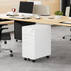 3 Drawer Slim Narrow Mobile File Cabinet with Lock and 4 Keys - Image 2