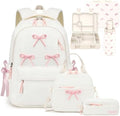5PCS Bow Backpack for Girls with Bento Box & Water Bottle by Unknown