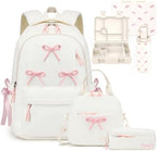 5PCS Bow Backpack for Girls with Bento Box & Water Bottle by Unknown