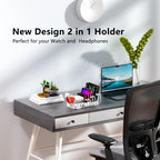 100W Charging Station for Multiple Devices, 10-Port USB Charging Dock Organizer with 10 Cables & Watch Stand, Adjustable Dividers Multi Charger Compatible with iPad/Tablet/iPhone/Android, White - Image 3