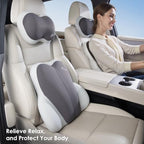 FLORICH Lumbar Support with Car headrest Back Pillow for Chairs Headrest Pillow for Car Ergonomic Ultrathick Memory Foam Back Pillow for Office Chair (Beige Grey) - Image 5