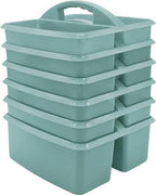 Teacher Created Resources Calming Blue Portable Plastic Storage Caddy 6-Pack for Classrooms, Kids Room, and Office Organization, 3 Compartments by TeacherCreatedResourcesOS