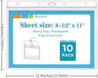 Beebel 10 Pack Job Ticket Holders 8 1/2" x 11" Waterproof Zip Page Protectors Heavy Duty Dry Erase Document Storage Shop Ticket Holders (Clear-Horizontal) - Image 2