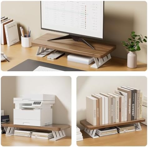 Monitor Stand Riser, 24 Inch Wood Desk Monitor Riser for Laptop/PC/Printer - Image 5