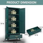 Polup 75" Metal Storage Cabinet, Tall Kitchen Pantry Cabinet with 1 Drawer - Image 3