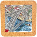 Azulejo Ethnic Portugese Ceramic Tiles - Cork Trivets - Perfect Souvenir & Gift from Portugal (7.8 Inch - 20cm) (Luis Bridge) by GOLDTON