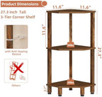 YUFAM 3-Tier Corner Shelf, Brown - Image 3