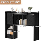 Large Desktop Bookshelf, 47.2" Desk Shelf with Sliding Barn Door - Image 2