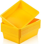 Hoteam 10 Pack Flat Bins Paper Trays,Yellow,13.78 X 9.84 X 3.15 Inch by Hoteam