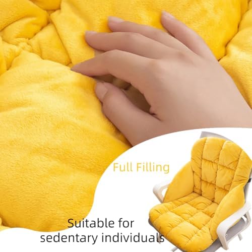 LYFJMUS ﻿Desk Chair Cushion High Back Soft Pink Plush Office Chair Cushion Non-Slip Rocking Seat Pads with Arms for Office Dining Gaming Chairs - Image 4