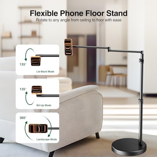 elitehood Magnetic Floor Phone Stand for Bed, Magsafe Overhead Phone Holder - Image 5