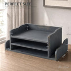 Wood Desk Organizer: File Organizer for Office Desk & Classroom, Royal Blue - Image 2