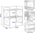 Adjustable Desktop Bookshelf, Metal Desk Shelf Organizer, White - Image 3