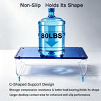 Acrylic Monitor Stand Riser L14" x H5" | Multi-Purpose Desk Organizer for Monitor & Laptop, Compatible with PC, Apple Studio Display and Printer, Ideal for Home Workspaces & Office Desk (Blue) - Image 3