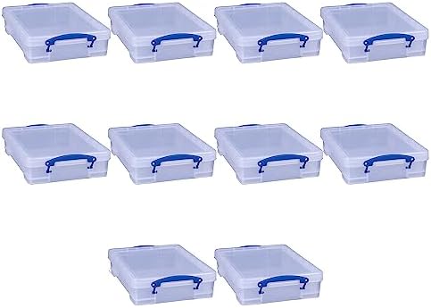 Really Useful Box 4 Liter Plastic Storage File Box Container, 10 Pack by ReallyUsefulBox