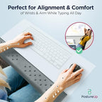 EdgeRest PostureUp L-Shaped Memory Foam Wrist Rest, Ergonomic Elbow and Forearm Support for Desk, Non-Slip Universal Fit, Light Gray - Image 4