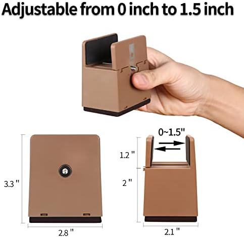 Bed Risers with Adjustable Screw Clamp, 2 Inch, 4 Pack, Brown - Image 2