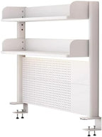 Clamp On Desk Organizer Shelf,White Desk Extender Pegboard Workstation,Computer Desk Accessories for Office, Privacy Panel for Gaming Desk,23.6/31.4/39.3in Desktop Shelving (white, 80cm/31.4in) by FPIGSHS