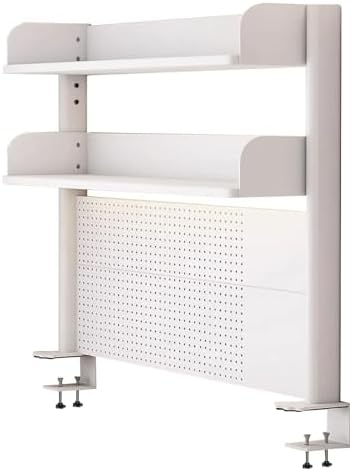 Clamp On Desk Organizer Shelf,White Desk Extender Pegboard Workstation,Computer Desk Accessories for Office, Privacy Panel for Gaming Desk,23.6/31.4/39.3in Desktop Shelving (white, 80cm/31.4in) by FPIGSHS