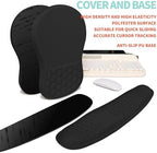 2-in-1 Ergonomic Set, Wave Rise Keyboard Wrist Rest and Massage Bulge Slope Mouse Pad Wrist Support, Cushion Memory Foam Integrated to Relieve Wrist Pain, Black - Image 6