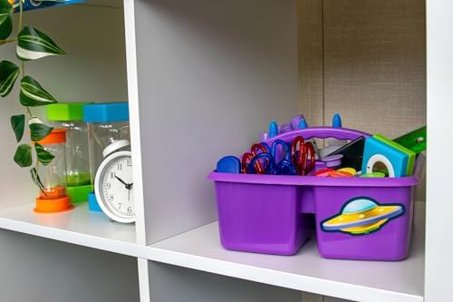 Teacher Created Resources Purple Portable Plastic Storage Caddy 6-Pack for Classrooms, Kids Room, and Office Organization, 3 Compartment - Image 3