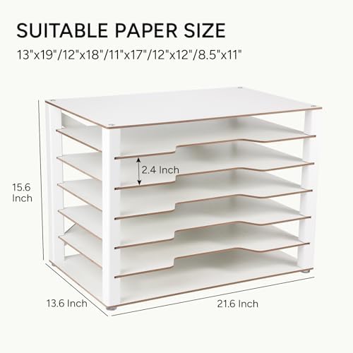 Yumkfoi Construction Paper Organizer 12" x 18", 6-Tiers Paper Storage - Image 3