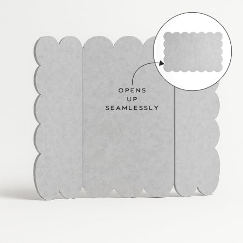 Orelle Scalloped Felt Bulletin Board | 35 x 23” | Foldable Peel and Stick Felt Board for Wall | Alternative Cork Board for Office, Message Board, Kids Art Display | Heather Gray - Image 6
