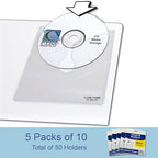 C-Line Self-Adhesive CD Holder, 5.33 X 5.66 Inches, Clear, 5 Packs of 10 Sheets, 50 Total (70568-5) (Pack of 5) - Image 3