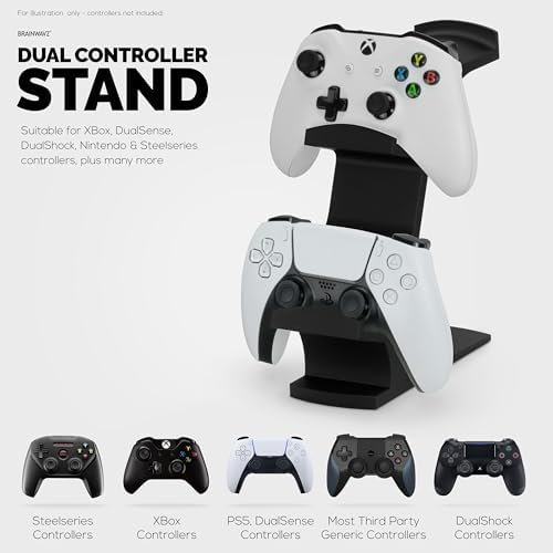 BRAINWAVZ The Gravitas - Headphone Stand & Game Controller Holder for Desk - Universal Design for All Types of Headsets & Gamepads (Black) - Image 5