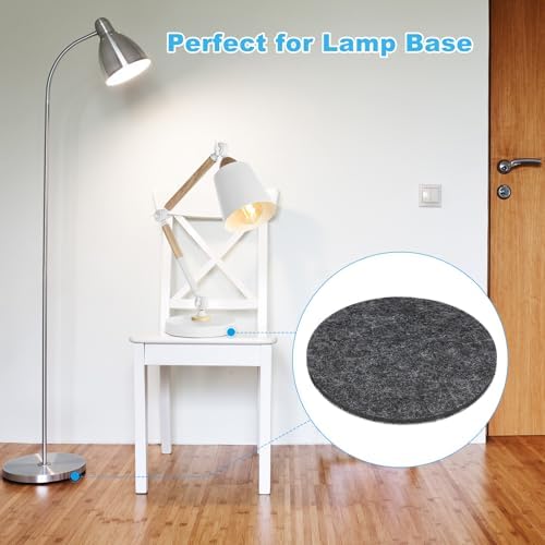 PATIKIL 12" Diameter Felt Furniture Pads, 8 Pack 1/5" Thick Lamp Base Felt Round Soft Adhesive Non-Slip Anti-Scratch Backed Felt Floor Protector for Lamp Furniture DIY Craft, Dark Grey - Image 5
