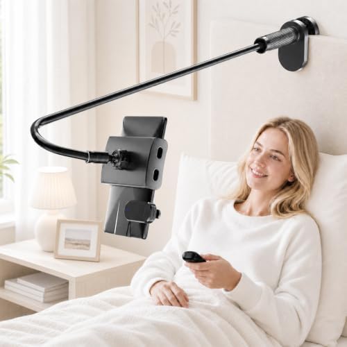 Kefotic Gooseneck Tablet Holder for Kindle Reading in Bed with Page Turner Remote, Hands Free Desk Bedside Lazy Arm Stand for Kindle Accessories, Gifts for Readers by Kefotic