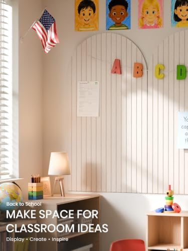 Large Arched Felt Bulletin Board 47.2''×25.5'', Oatmeal - Image 7