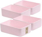 MiniArk Large Shallow Organizing Baskets 15x11x5.1 Inches - Rope Woven Storage Bins for Bathroom, Shelves, Cube Closet, Light Pink 4 Packs by MiniArkStorageBasketsHome