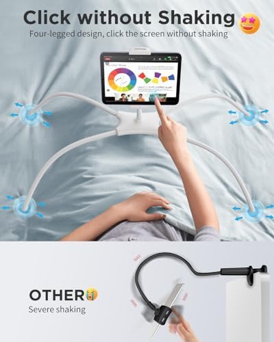 SAIJI Tablet Holder for Bed - iPad Phone Stand for Lap (White) - Image 4