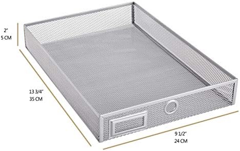 Annova Desk Organizer Wire Mesh 3 Tier Sliding Drawers Paper Sorter/Multifunctional/Premium Solid Construction for Letters, Documents, Mail, Files, Paper, Kids' Art Supplies (Silver) - Image 3