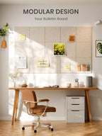 Bumusty 48"x 36" Large Felt Bulletin Board Tiles, Oatmeal - Image 7