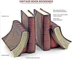 Bellaa Decorative Bookends Vintage Books Ends Retro Old World Farmhouse Country Cottage Bookshelf Library Home Decor 7 inch Antiques 23509 - Image 5