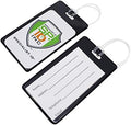 Bulk 100 Pack - Bright Backpack ID Luggage Tags for Student Identification Cards - School Name Badge Holder for Backpacks - Business Card Size with Clear Insert Window by Specialist ID(Black) by SpecialistID