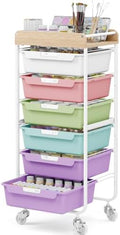 SYKIARIOL Utility Storage Cart with Ice Cream Color Drawer for Classroom by SYKIARIOL