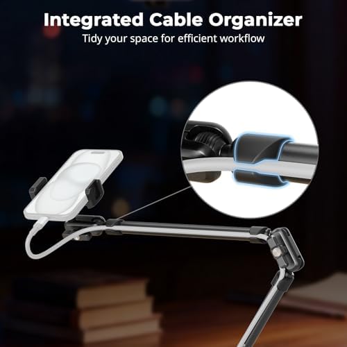 SMALLRIG 26" Magic Arm with Super Clamp, Overhead Phone Mount w/Cable Clip - Image 2