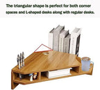 Triangle Monitor Stand Riser,Cut Triangle Save Space Desktop Corner,Desktop corner shelf with drawers wooden computer stand with storage laptop risers office organization. (No drawer) - Image 5