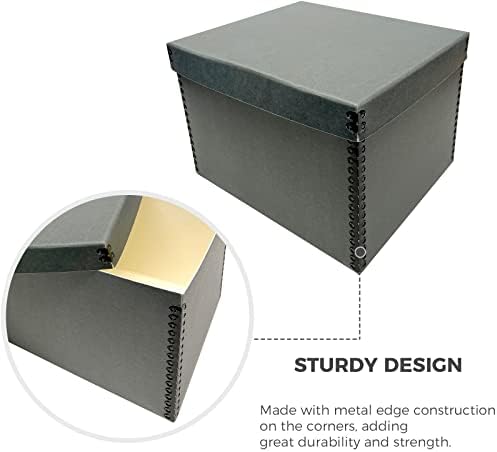 Lineco Record Storage Box 12x15x10 inch, Acid-Free Gray Boxboard, 2 Pack - Image 5